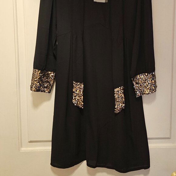 Mim's Creazioni Black Formal/Cocktail Dress with Sequined Cuffs (NWT) - Picture 5 of 5